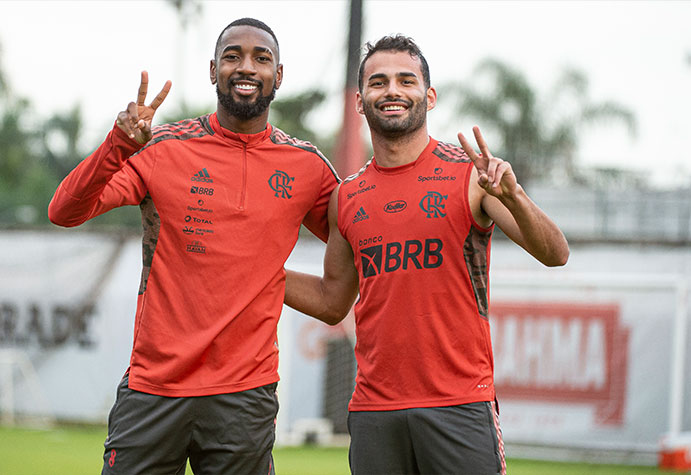 Imagens do último treino de Gerson pelo Flamengo.