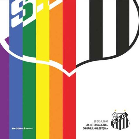 O Santos também fez uma arte incorporando a bandeira LGBTQIA+ e destacou na postagem que o Peixe é o “time do amor”, encerrando com a hashtag “#SuaBandeiraÉBemVinda”. 