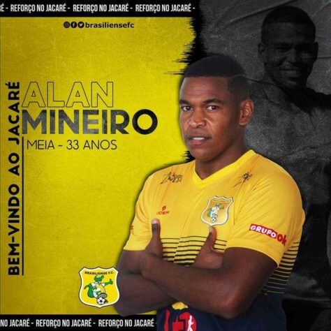 FECHADO - O Brasiliense anunciou nesta quinta-feira a contratação do meia Alan Mineiro, ex-Corinthians e Vila Nova-GO. O meia chega para disputar a Série D pelo Jacaré.