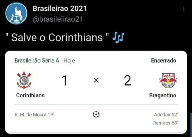 Brasileirão: os melhores memes de Corinthians 1 x 2 RB Bragantino