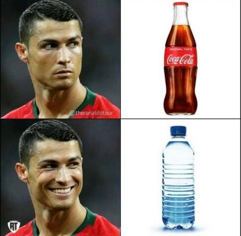 Torcedores fazem memes com Cristiano Ronaldo e Coca-Cola em coletiva da Eurocopa