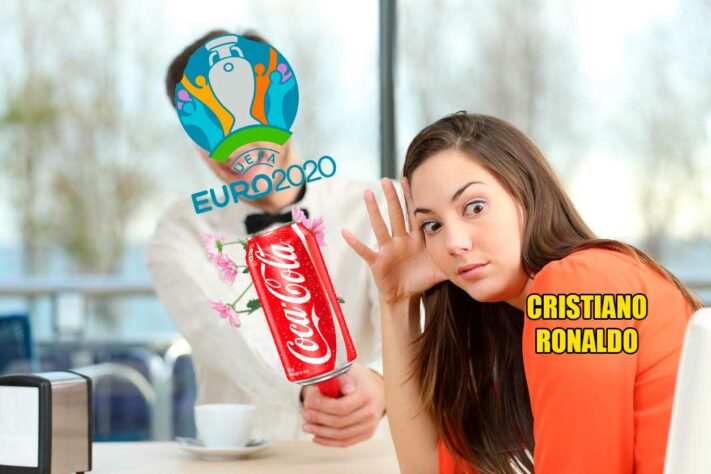 Torcedores fazem memes com Cristiano Ronaldo e Coca-Cola em coletiva da Eurocopa