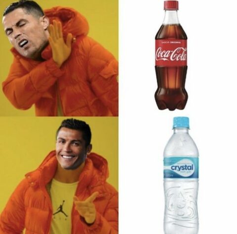 Torcedores fazem memes com Cristiano Ronaldo e Coca-Cola em coletiva da Eurocopa