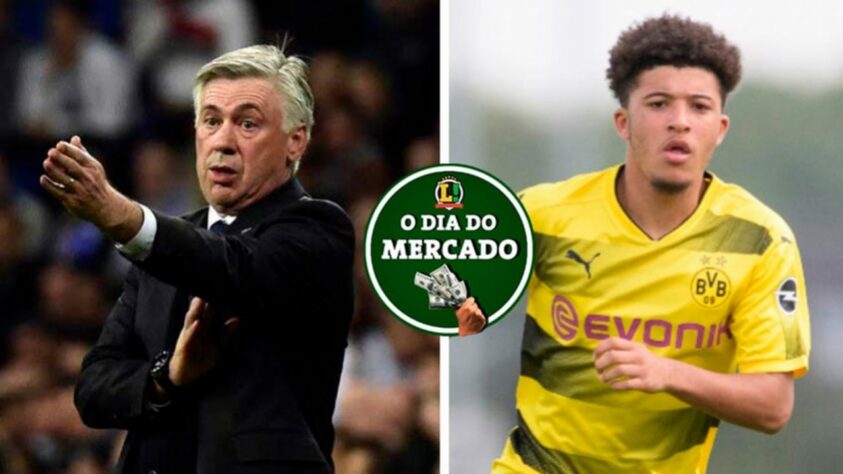 O treinador Carlo Ancelotti está de volta ao Real Madrid após seis temporadas longe do clube Merengue. Além do Manchester United, outro clube inglês se interessa por Jadon Sancho, atleta de destaque do Borussia Dortmund ao lado de Haaland. Tudo isso e muito mais no Dia do Mercado de terça-feira.