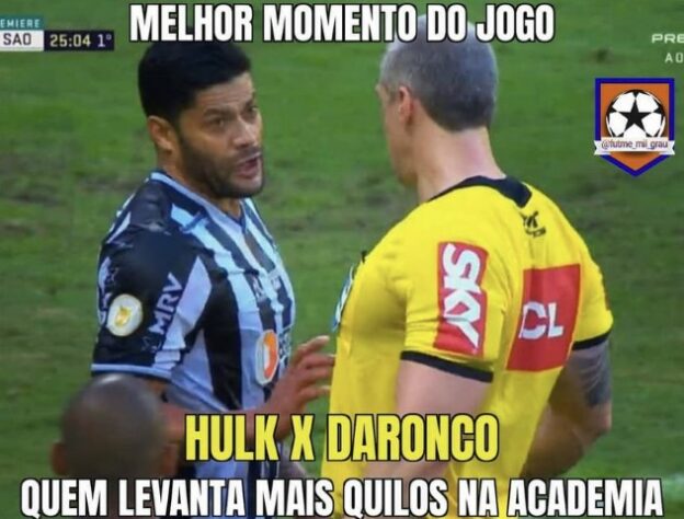 Hulk x Daronco? Encontro de "fortões" rendeu memes nas redes sociais