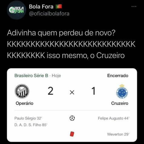 Brasileirão - Série B: os melhores memes de Operário 2 x 1 Cruzeiro