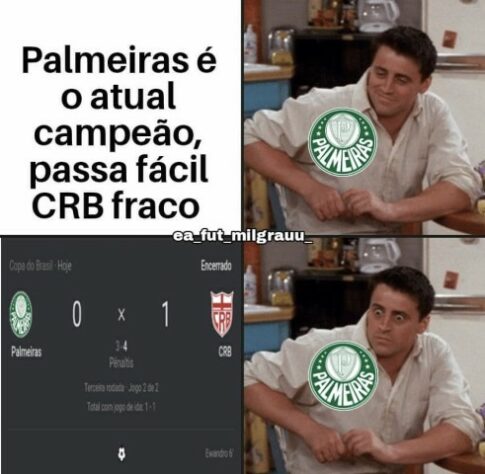 Copa do Brasil: Palmeiras é eliminado pelo CRB, nos pênaltis, e é alvo de memes dos rivais