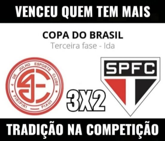 Copa do Brasil: os melhores memes de 4 de Julho 3 x 2 São Paulo