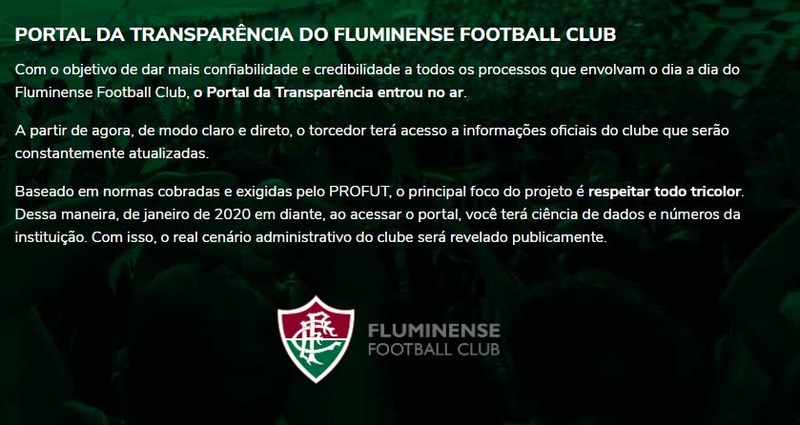 A atual gestão criou um portal de transparência no site do clube, uma das promessas da campanha. Além disso, apostou no programa sócio-torcedor com o desenvolvimento de um esquema de pontuação e resgates em produtos e experiências.