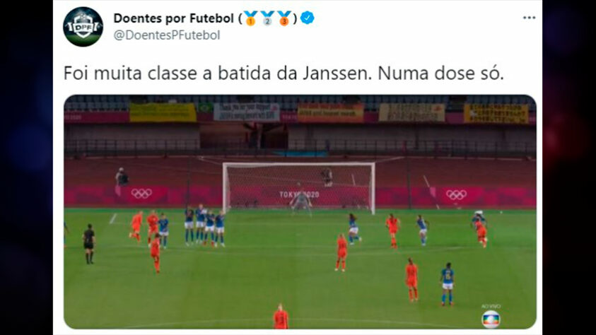 Por falar em gol de empate da Holanda, o nome da jogadora Janssen acabou gerando referências à vacina