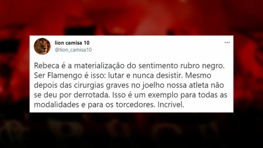 Torcedores do Flamengo foram às redes sociais após prata de Rebeca Andrade em Tóquio