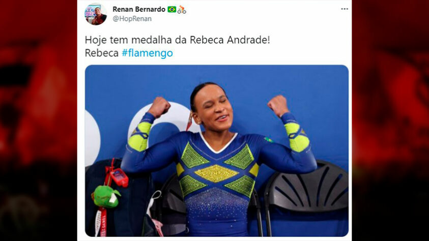 Torcedores do Flamengo foram às redes sociais após prata de Rebeca Andrade em Tóquio