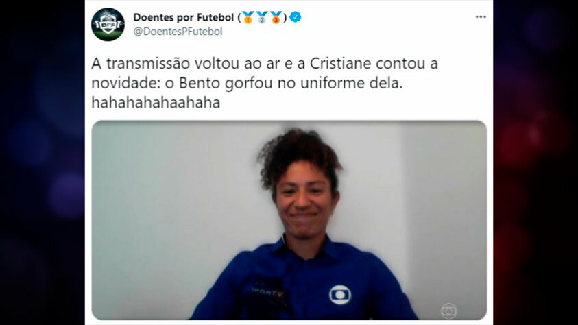 O filho de Cristiane, jogadora e comentarista da Globo na Olimpíada, golfou na camisa da mãe durante Brasil x Holanda 