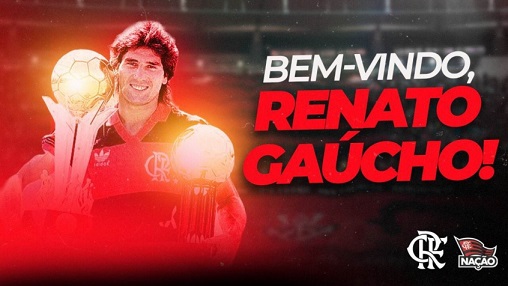 FECHADO - O Flamengo demorou menos de 24 horas para definir o novo treinador após a demissão de Rogério Ceni. Após negociação 'relâmpago' no sábado (10), o clube anunciou, por meio das redes sociais, a contratação de Renato Gaúcho. O técnico assinou até o fim de 2021 e enfim realizará o sonho de dirigir o clube rubro-negro.
