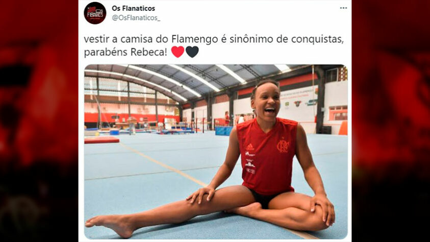 Por ser uma atleta do Flamengo, a medalha de Rebeca também fez com que muitos torcedores rubro-negros comemorassem nas redes sociais.