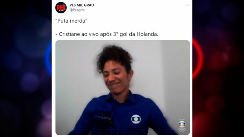 Um áudio com palavrão da Cristiane acabou vazando e foi ouvido após o gol de empate da Holanda