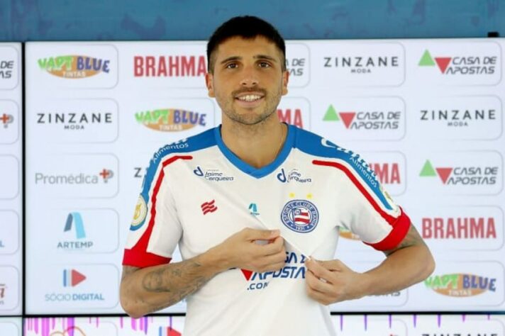 Lucas Mugni - Clube atual: Bahia - Clube anterior: Gençlerbirligi (Turquia) - Posição: Meia - Idade: 29 anos