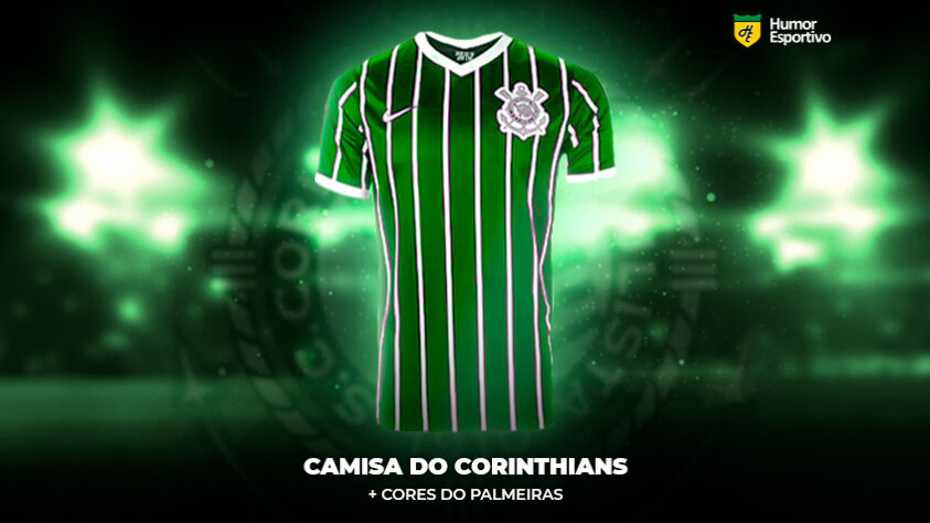 Alerta de treta! Já imaginou se alguns clubes brasileiros, por um momento de insanidade, fizessem uniformes com alguns traços nas cores do rival? O Humor Esportivo mostra como poderiam ficar! Para começar, a camisa do Corinthians com um pouco de verde do Palmeiras!