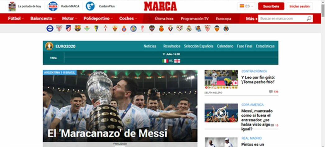 O MARCA seguiu na mesma linha e também comentou sobre o "Maracanazo de Messi".