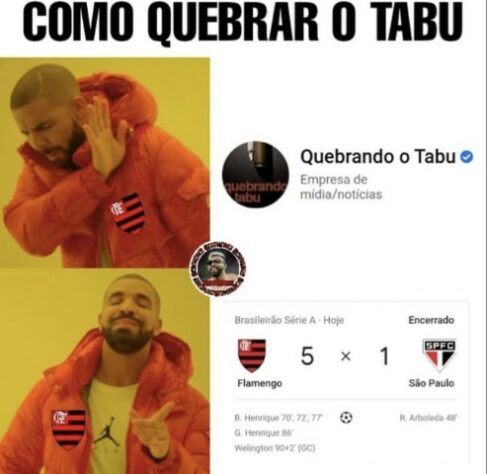 Brasileirão: os melhores memes da goleada do Flamengo por 5 x 1 diante do São Paulo