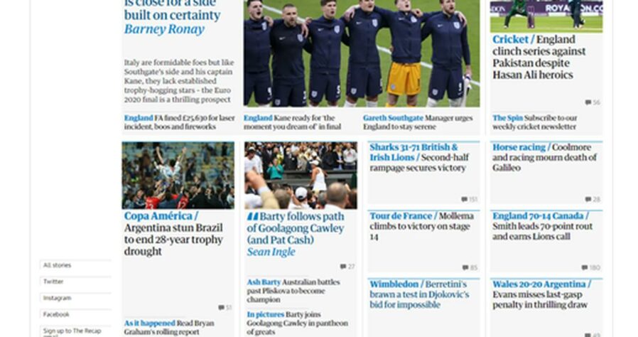 O The Guardian exaltou a quebra do jejum de 28 anos da seleção argentina sem títulos.