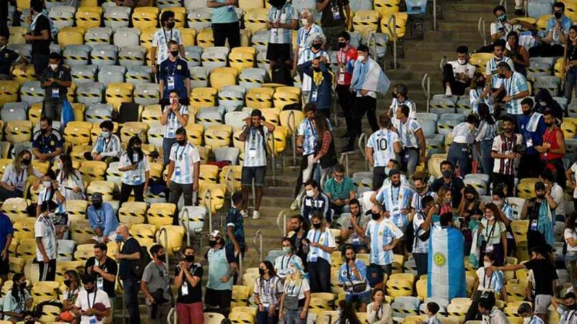 Muitos torcedores argentinos vieram presenciar a final da Copa América 2021.