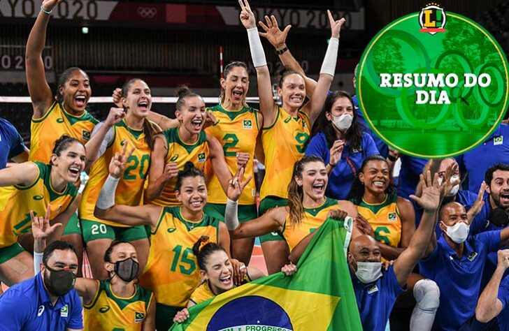 Foi um dia agitado nos Jogos Olímpicos de Tóquio. Teve suspensão por doping, finais no futebol e vôlei de praia feminino, semifinais no vôlei e basquete feminino, além de finais do atletismo, estreia do karatê, ginástica rítmica e muito mais. Confira o resumo do LANCE!.