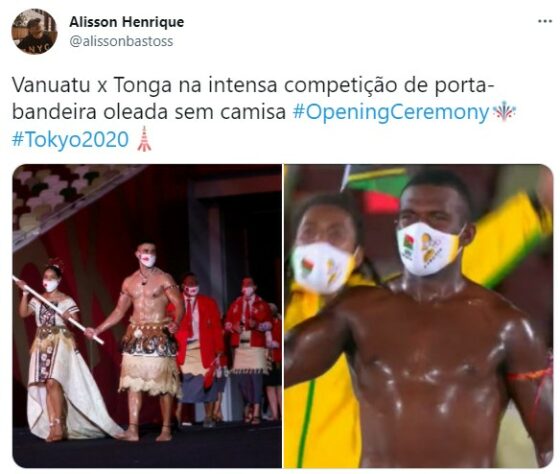 Na Cerimônia de Abertura, o "Besuntado de Tonga", que já havia feito sucesso na Rio 2016, retornou e com um novo companheiro besuntado: o de Vanuatu.