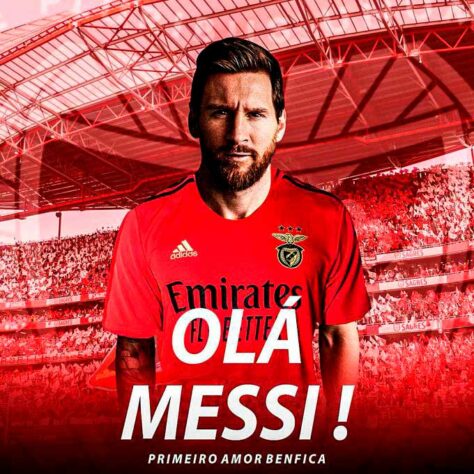 Após saída do Barcelona, montagens na web colocam Lionel Messi em outros clubes - Benfica.