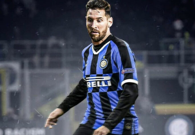 Após saída do Barcelona, montagens na web colocam Lionel Messi em outros clubes - Internazionale de Milão.