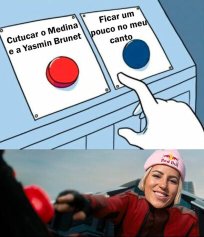 Memes brincam com polêmica envolvendo Yasmin Brunet, Gabriel Medina e Leticia Bufoni.