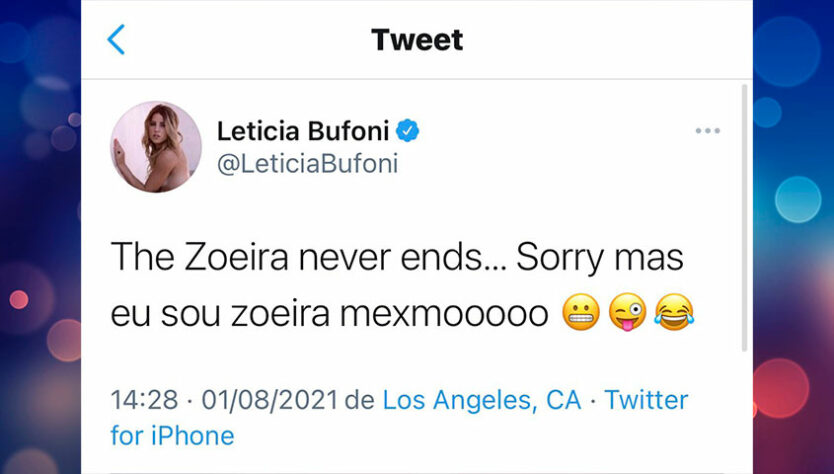 Leticia continuou interagindo com seus seguidores, no clima da zoeira.