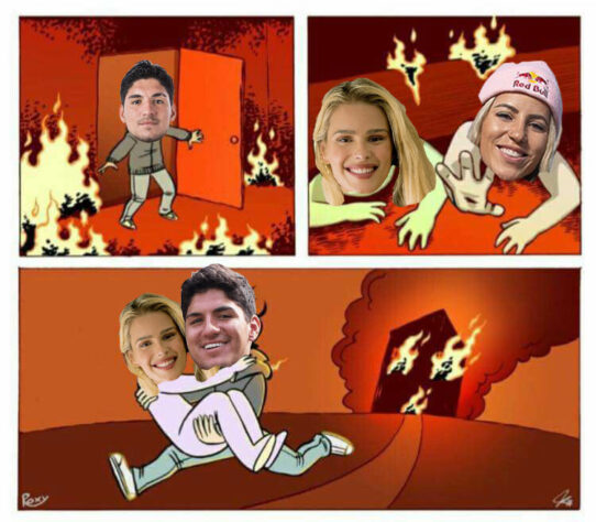 Memes brincam com polêmica envolvendo Yasmin Brunet, Gabriel Medina e Leticia Bufoni.