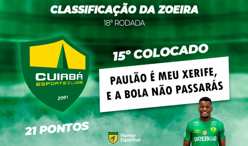 Brasileirão: a Classificação da Zoeira do Humor Esportivo após os jogos da 18ª rodada