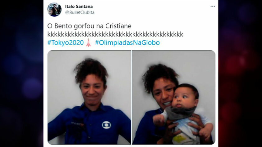  Estreando como comentarista no empate entre Brasil e Holanda, Cristiane viralizou na web por dois motivos inusitados. Com seu filho no colo, ela acabou recebendo um jato de golfo do pequeno Bento. Em seguida, quando a Seleção feminina, nos minutos finais, tomou o terceiro gol holandês, Cristiane emendou um xingamento ao vivo: "P... merda",  enquanto Galvão entoava um tristonho grito de gol. 