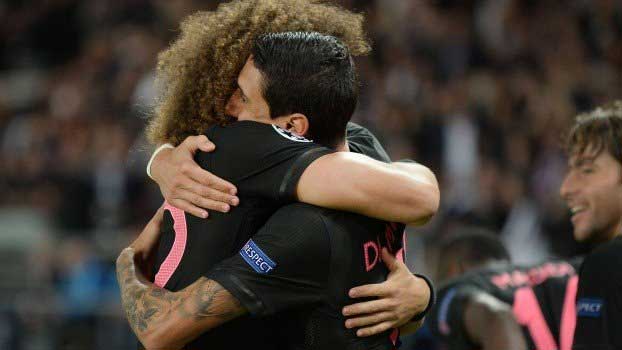 Dí María e David Luiz: jogaram juntos no Benfica e no PSG.