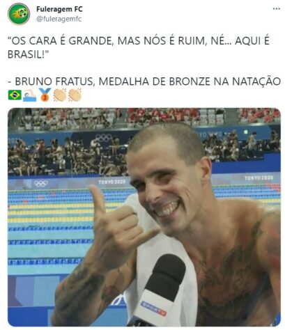 Frase de Bruno Fratus fazendo referência à altura dos adversários dos 50 metros viralizou nas redes sociais.