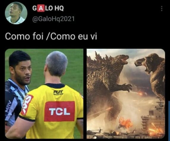 Hulk e Daronco: Encontro já havia acontecido em Atlético-MG x São Paulo e também virado pauta para os memes.