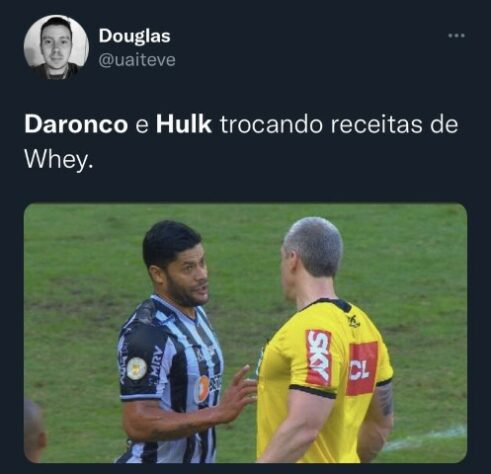 Hulk e Daronco: Encontro já havia acontecido em Atlético-MG x São Paulo e também virado pauta para os memes.