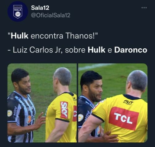 Hulk e Daronco: Encontro já havia acontecido em Atlético-MG x São Paulo e também virado pauta para os memes.