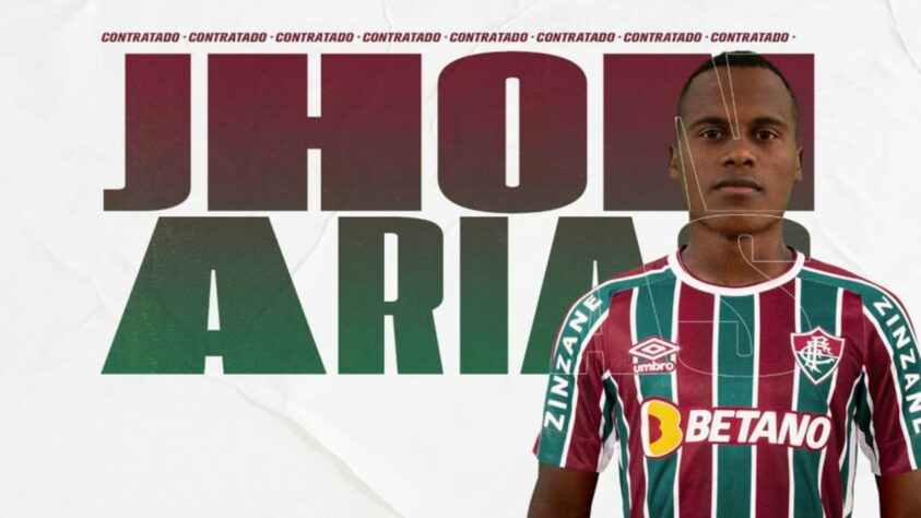 FECHADO - O Fluminense oficializou na noite desta quarta-feira a contratação do meio-campista Jhon Arias, que pertencia ao Patriotas e estava emprestado ao Independiente Santa Fe, ambos clubes da Colômbia. O jogador assina contrato em definitivo até agosto de 2025. O Tricolor vai desembolsar 600 mil dólares (R$ 3,1 milhões na cotação atual) por 50% dos direitos.