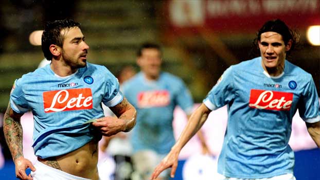 Cavani e Lavezzi: jogaram juntos no Napoli e no PSG.