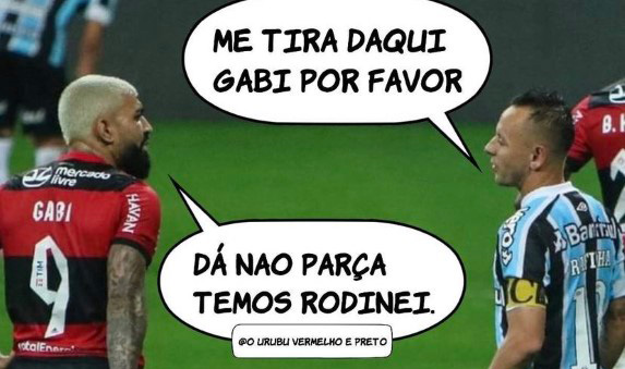 Rubro-negros não perderam a oportunidade de provocar o ex-lateral do time e que agora defende o tricolor gaúcho. Confira as melhores brincadeiras! (Por Humor Esportivo)