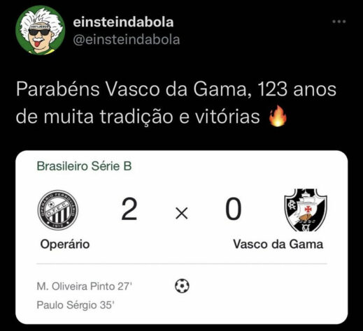 Série B do Brasileirão: Vasco sofre com memes após derrota para o Operário no dia do aniversário de 123 anos