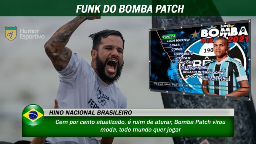 Olimpíadas de Tóquio: hino nacional 100% atualizado e ruim de aturar? O Funk do Bomba Patch faria sucesso com uma nova versão a cada pódio!