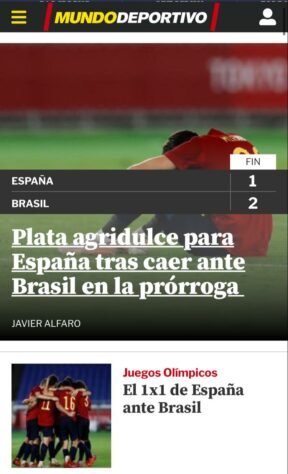 O "Mundo Deportivo" analisou o desempenho da Espanha diante do Brasil, lamentando a derrota na prorrogação.