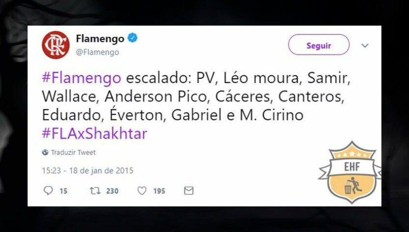 Equipe do Flamengo comandada por Vanderlei Luxemburgo em 2015