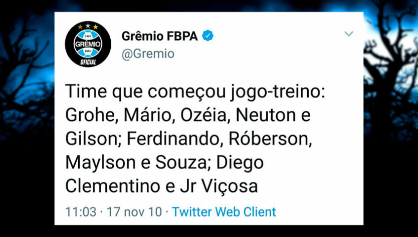 Acredite, essa foi uma escalação do Grêmio comandado pelo técnico Renato Gaúcho em 2010.