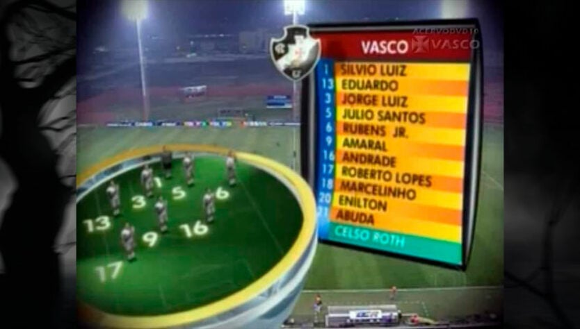 Vasco 2007 - Silvio Luiz; Eduardo, Jorge Luiz, Júlio Santos, Rubens Jr; Amaral, Andrade, Roberto Lopes, Marcelinho; Enilton e Abuda.