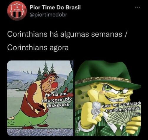 Após contratação de Willian, torcedores fazem memes com pacotão de reforços do Corinthians.